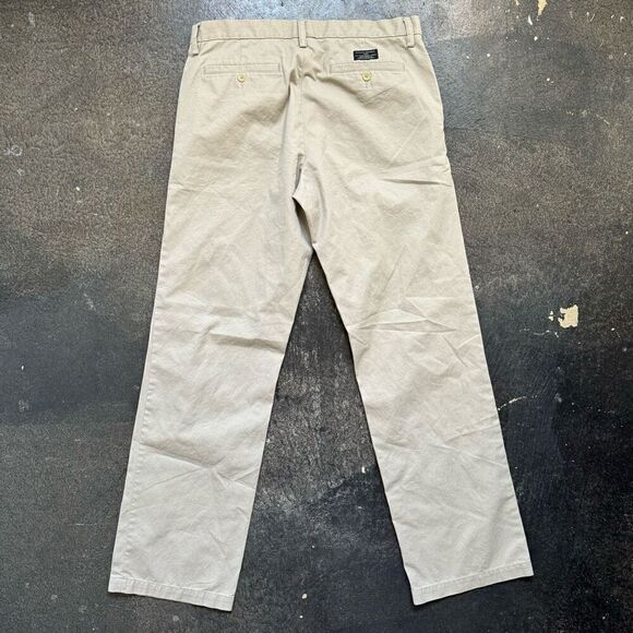 Banana Republic Dawson Chino Pants Flat Front Tan Color 100% Cotton Size 34x33 - Picture 1 of 16